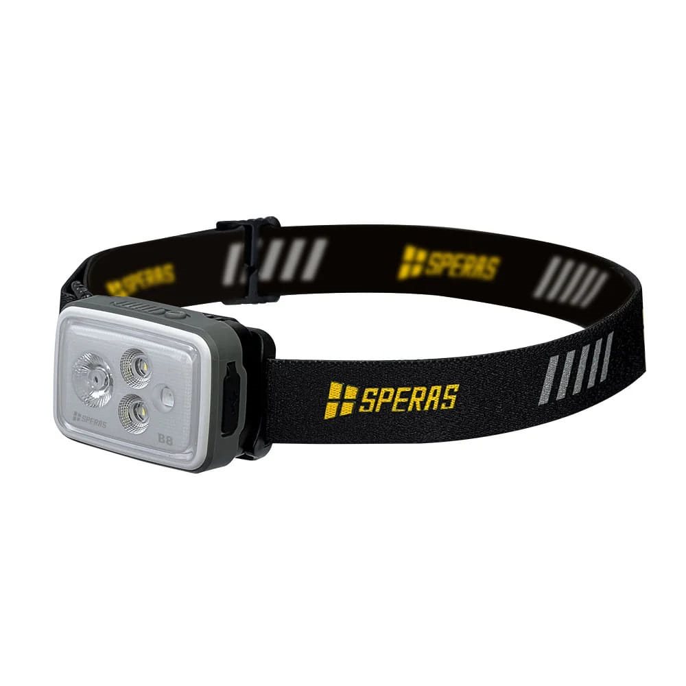 Levně SPERAS svítilna čelová B8 RGB dobíjecí 700 lumenů, 70 metrů, IP66