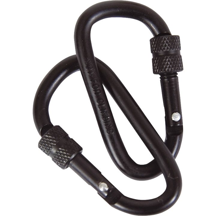 Levně MIL-COM karabiny se zámkem 6mm - 2ks ČERNÉ