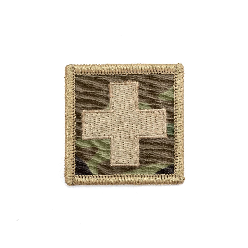 Levně Nášivka zdravotník KŘÍŽ velcro KHAKI-OCP okraj KHAKI