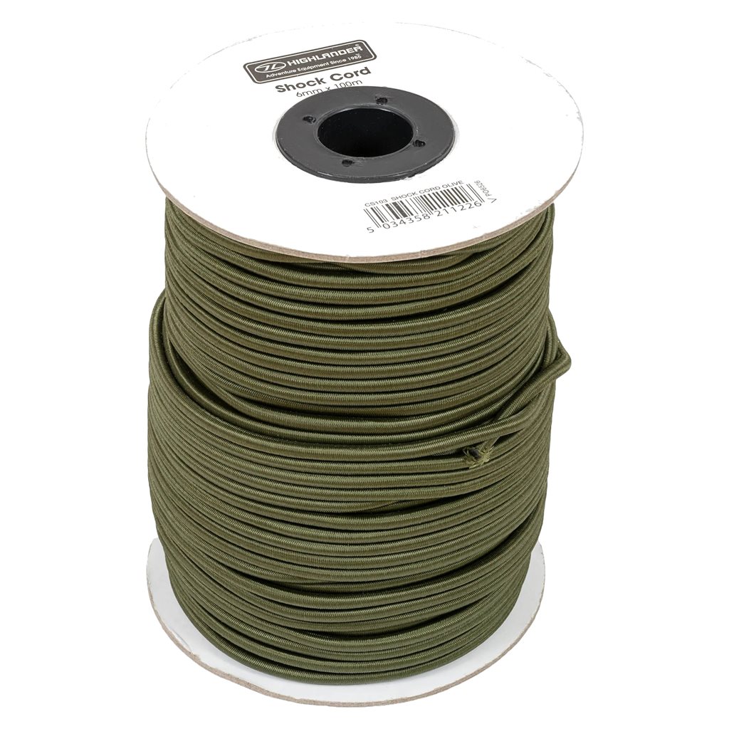 Levně HIGHLANDER šňůra elastická 6 mm 100 m OLIV