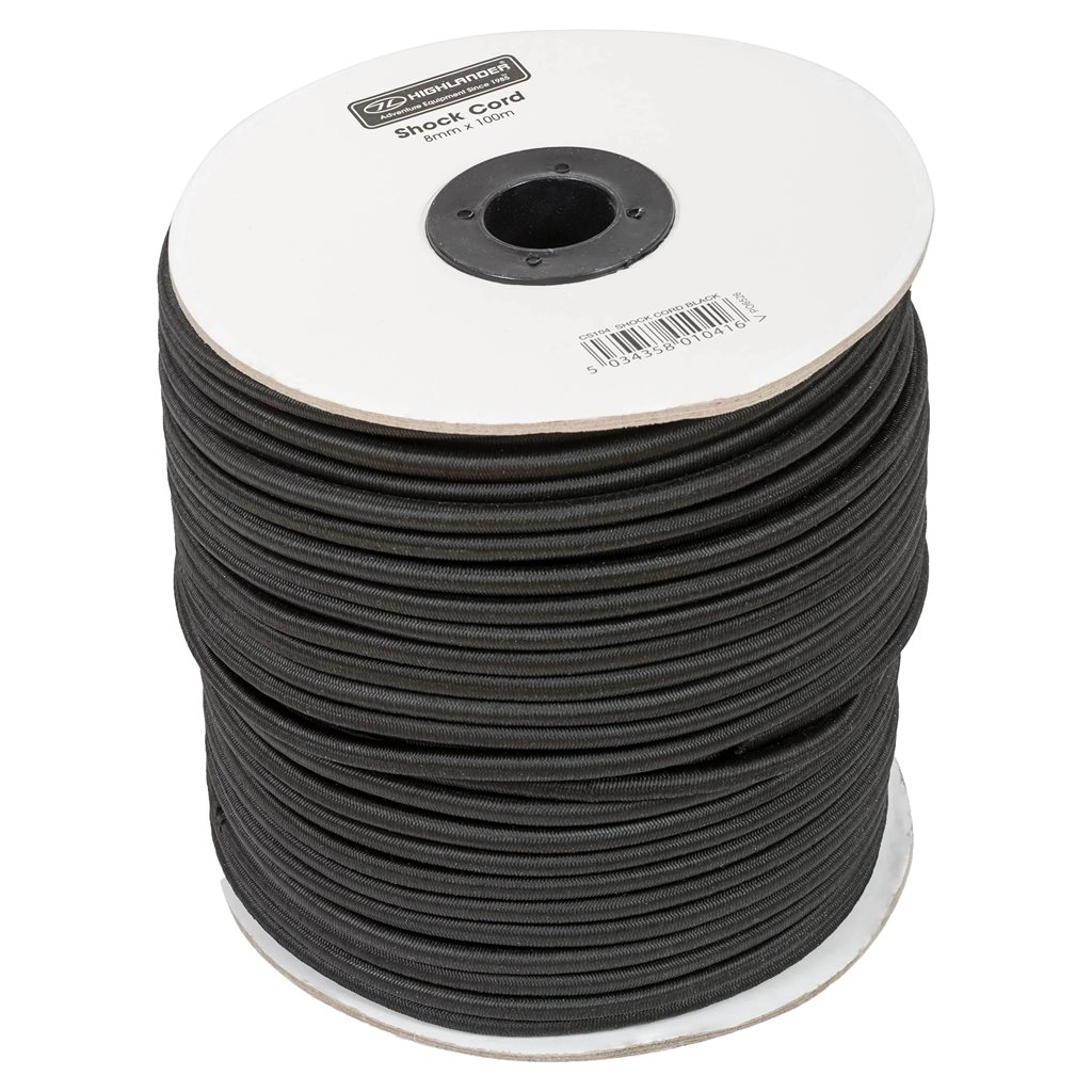 Levně HIGHLANDER šňůra elastická 8 mm 100 m ČERNÁ