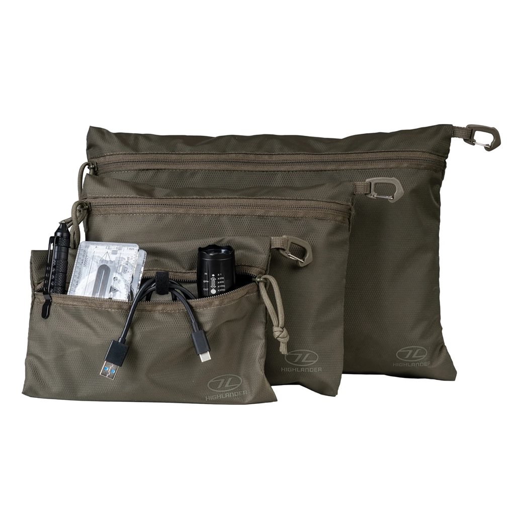 Levně HIGHLANDER pouzdra NEAT FREAK organizační sada 3 kusy RANGER GREEN