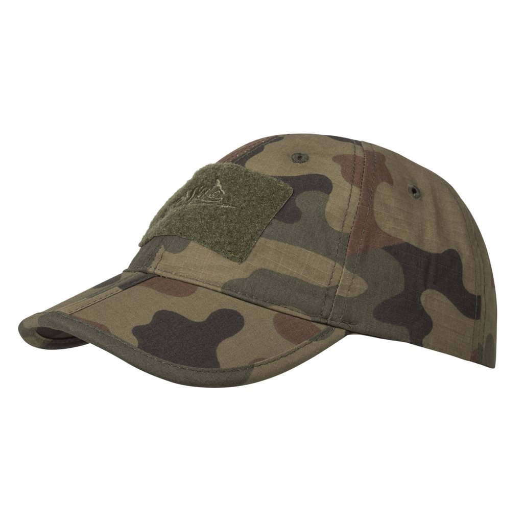 Levně Helikon-Tex čepice baseball suchý zip FOLDING rip-stop PL WOODLAND