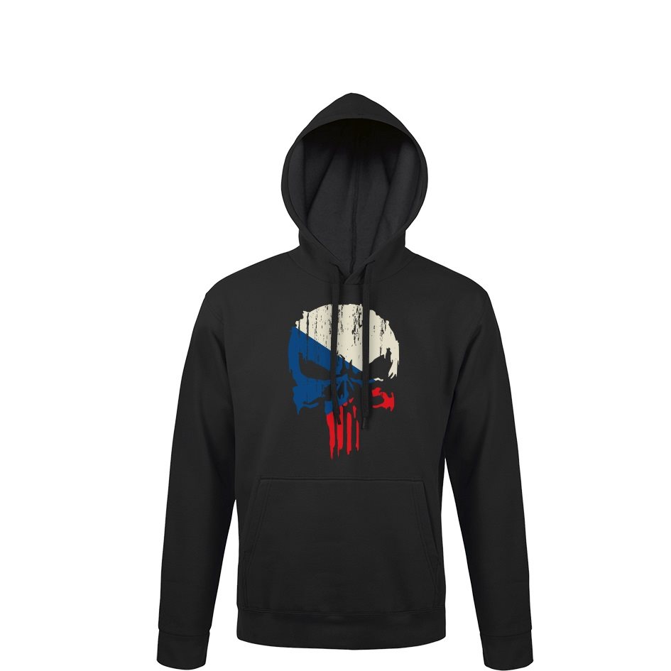 Mikina CZECH PUNISHER s kapucí ČERNÁ vel. M