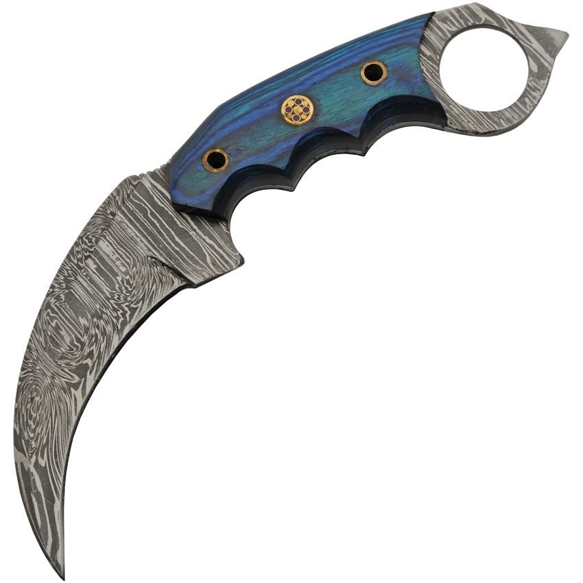 Levně Damascus Knives nůž TALON Karambit MODRÝ