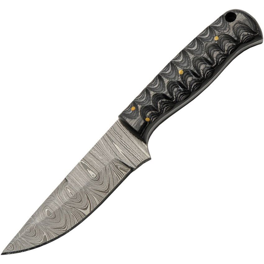 Levně Damascus Knives nůž s pevnou čepelí GROOVED damašková ocel