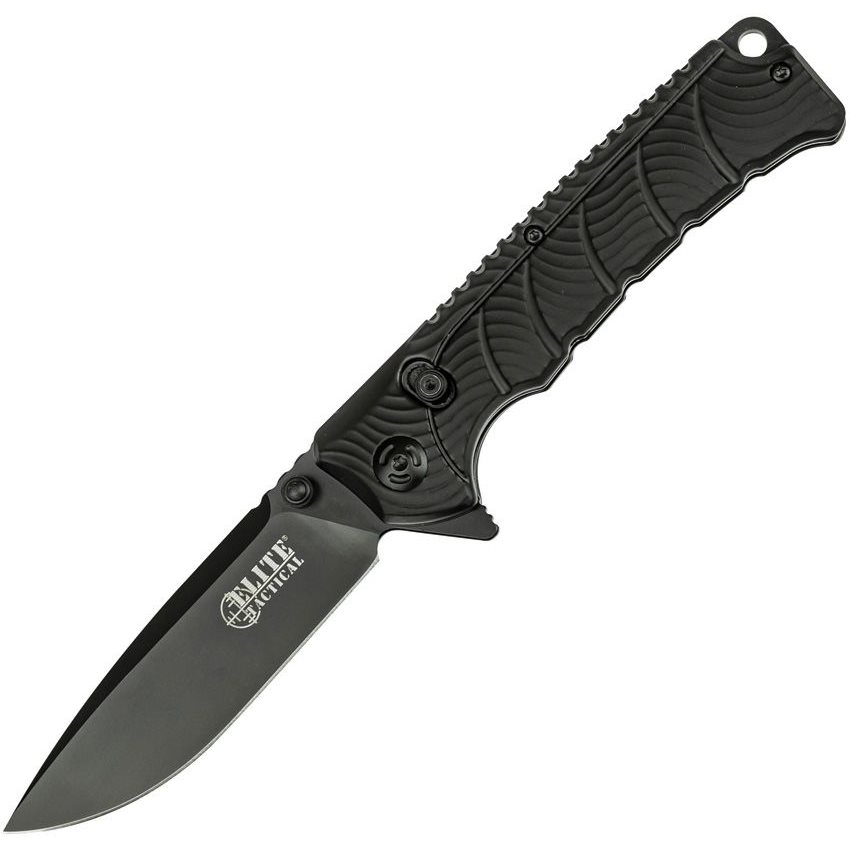 Levně ELITE TACTICAL nůž zavírací BACKDRAFT hladké ostří ČERNÝ