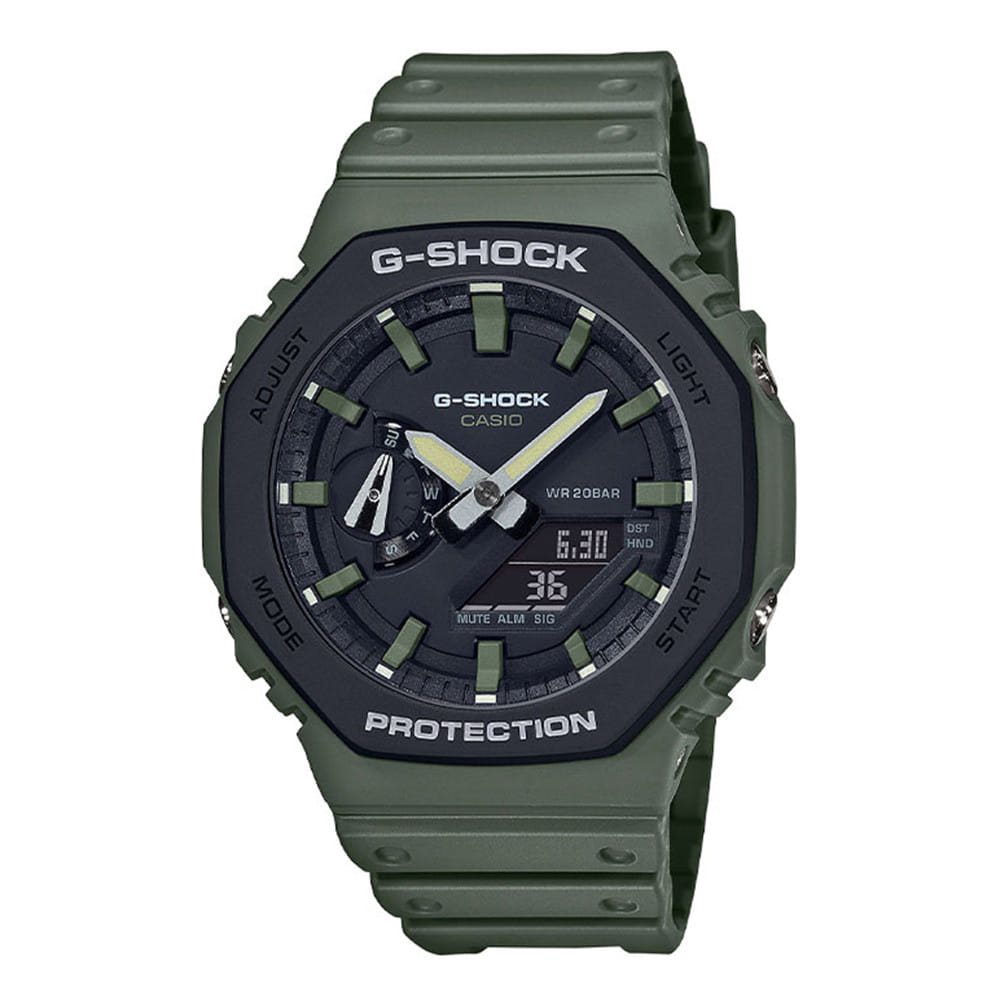 Levně G-SHOCK hodinky pánské sportovní GA-2110SU-3A ZELENÉ