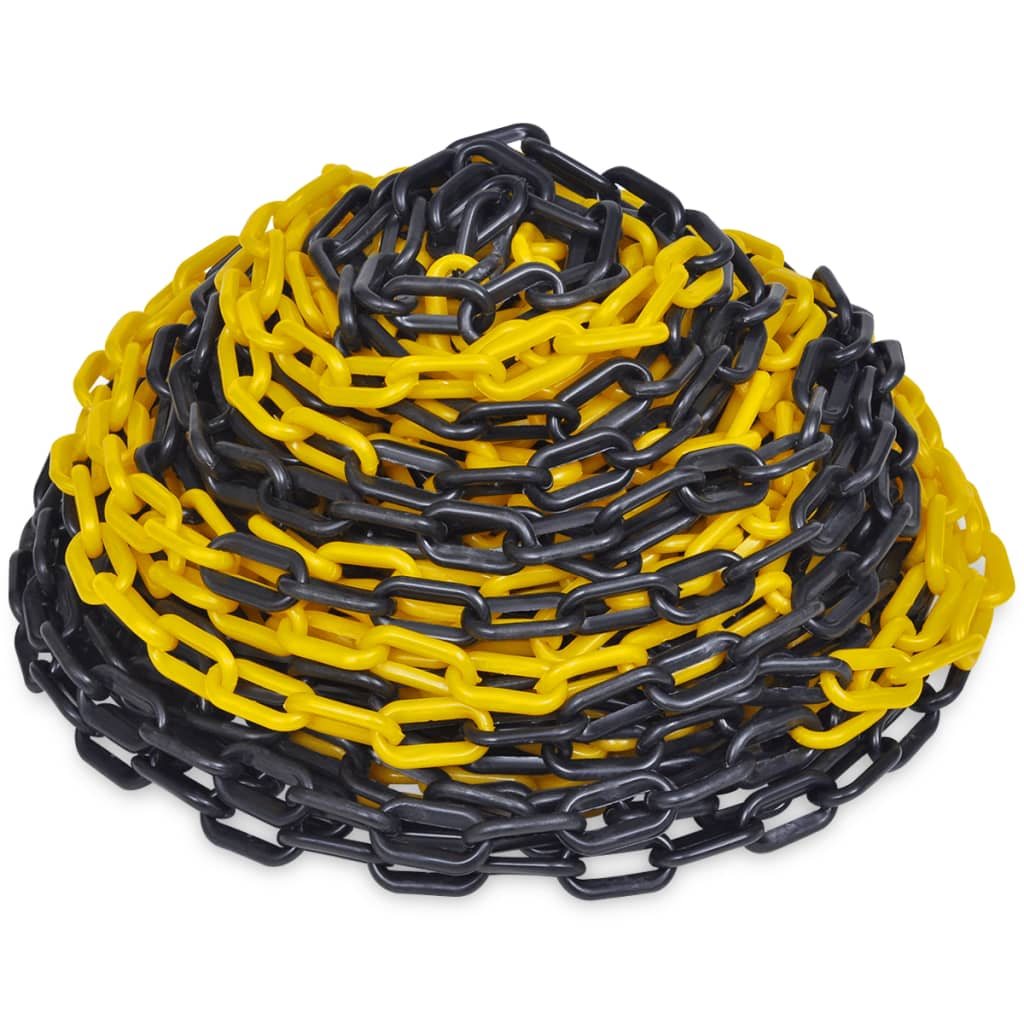 Levně Řetěz plastový 10mm 25m ČERNO-ŽLUTÝ