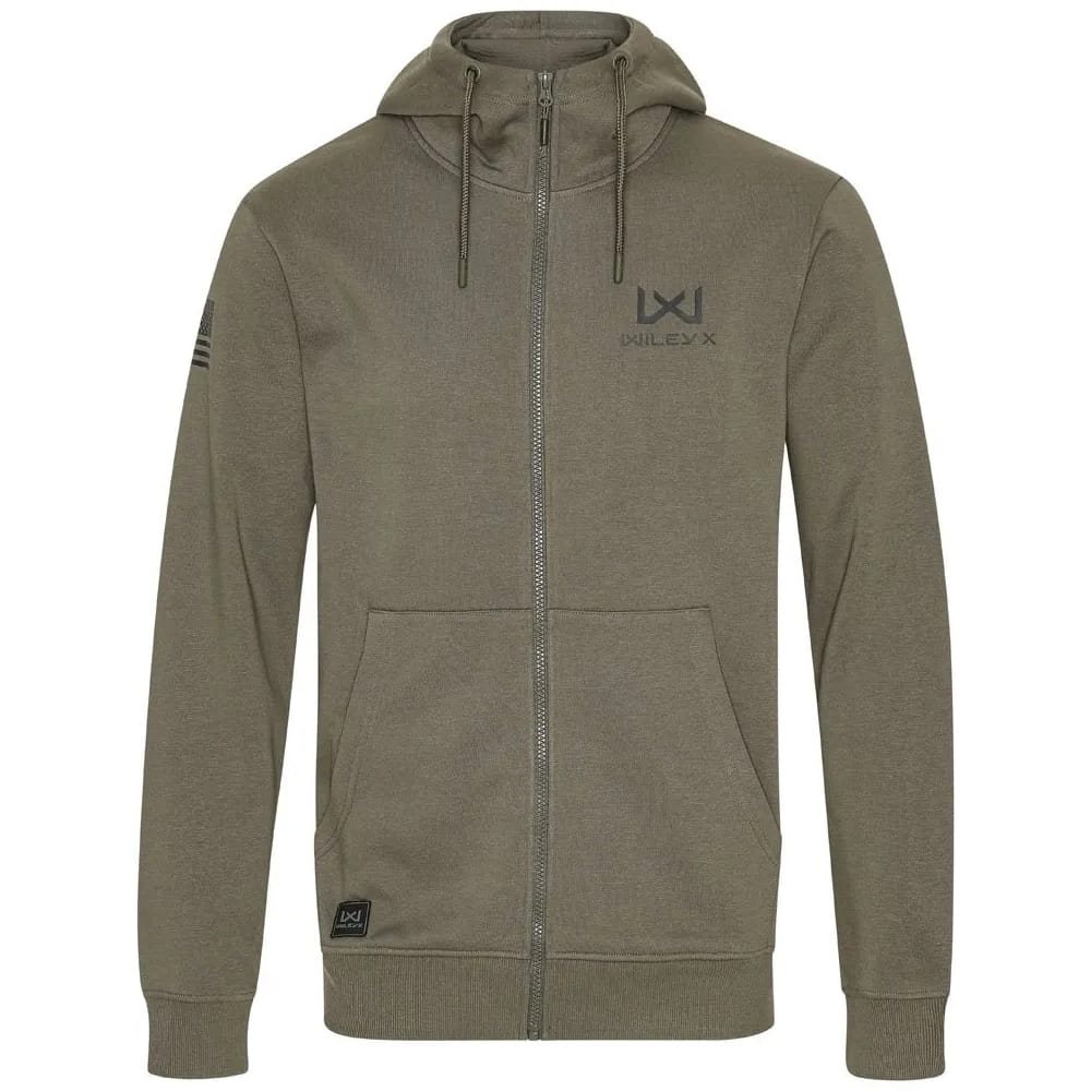 Levně Mikina klokanka na zip WX URBAN zelené logo ZELENÁ