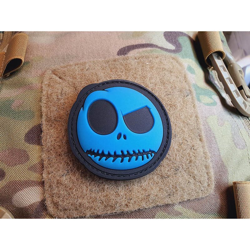 Levně JACKETS TO GO nášivka NIGHTMARE SMILEY plast GLOW IN THE DARK MODRÁ