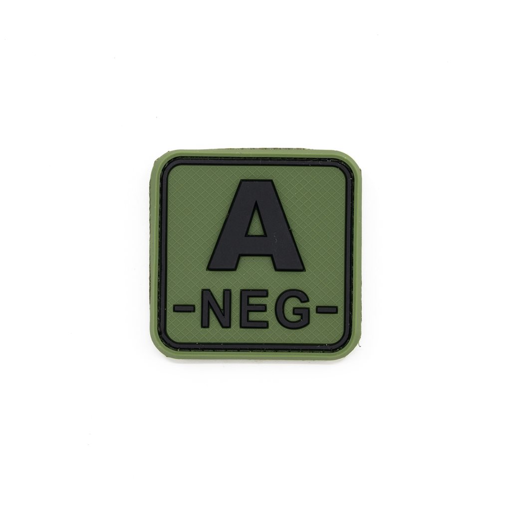 Levně JACKETS TO GO nášivka krevní skupina A- NEG plast velcro ZELENÁ
