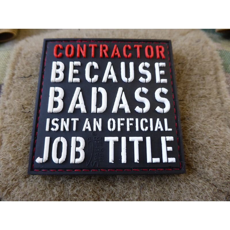 Levně JACKETS TO GO nášivka CONTRACTOR - BADASS plastová velcro