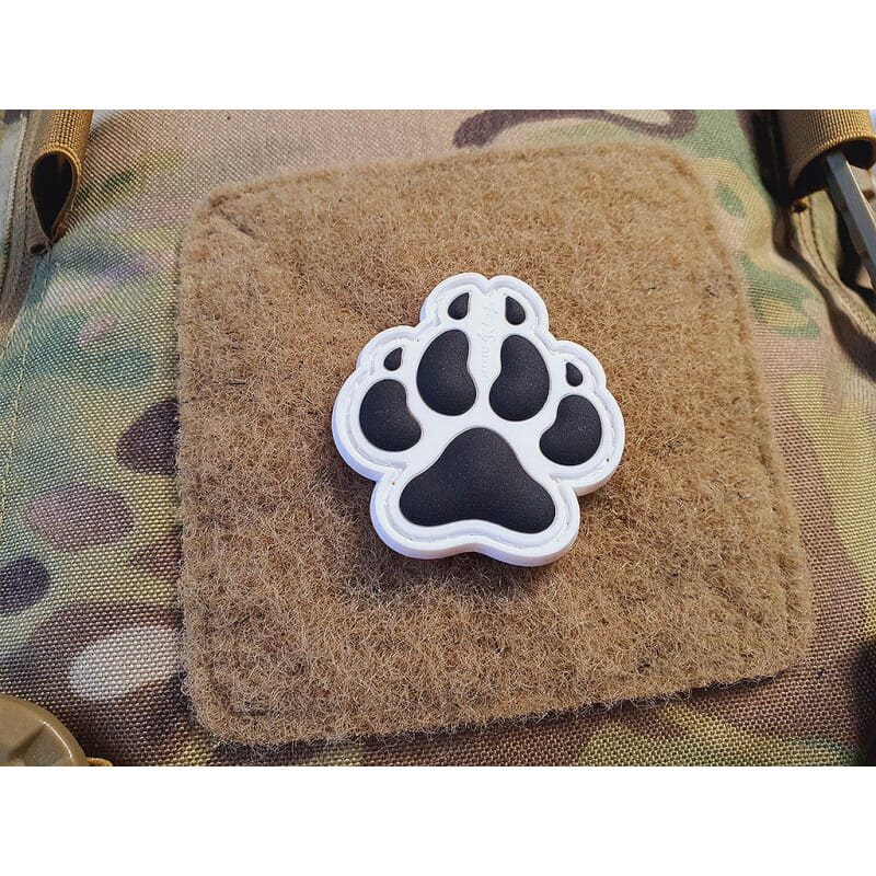 Levně JACKETS TO GO nášivka K9 psí tlapa plastová velcro BÍLÁ