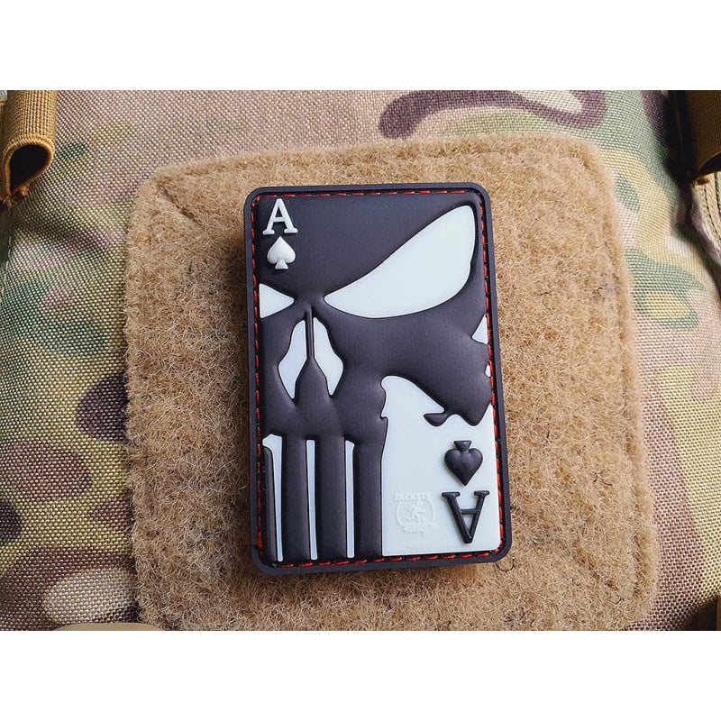 Levně JACKETS TO GO nášivka PUNISHER ACE OF SPADES velcro GLOW IN THE DARK