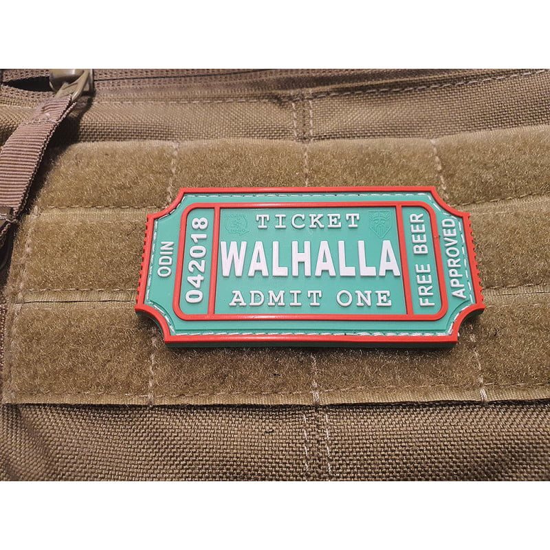 Levně JACKETS TO GO nášivka WALHALLA TICKET BEER velcro plast ZELENÁ
