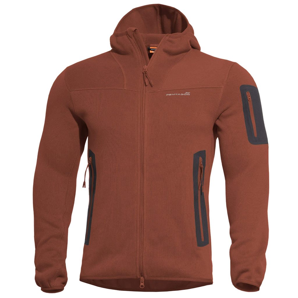 Levně Mikina FLEECE s kapucí FALCON PRO POLARTEC® MAROON RED