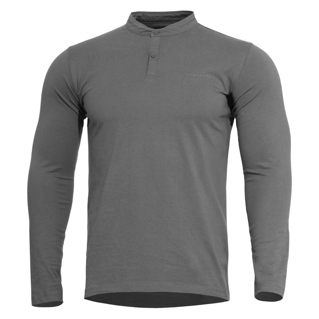 Levně Triko ROMEO HENLEY 2.0 dlouhý rukáv ŠEDÉ - WOLF GREY