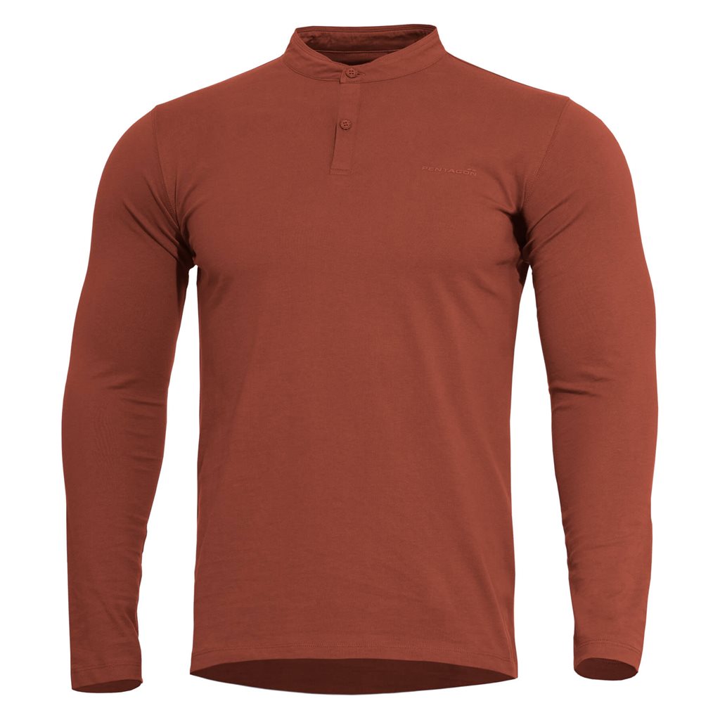 Levně Triko ROMEO HENLEY 2.0 dlouhý rukáv ČERVENÉ