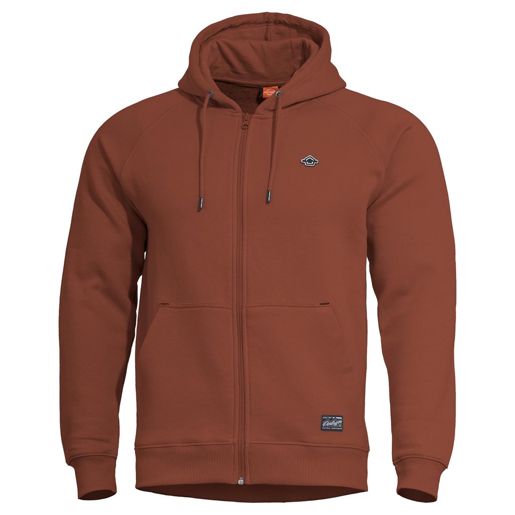 Mikina PHAETON se zipem a kapucí MAROON RED vel. S