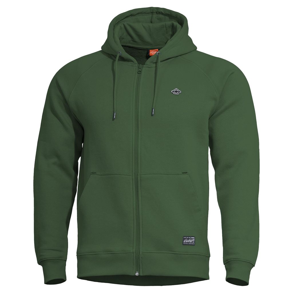 Levně Mikina PHAETON se zipem a kapucí SPRINGBOK GREEN