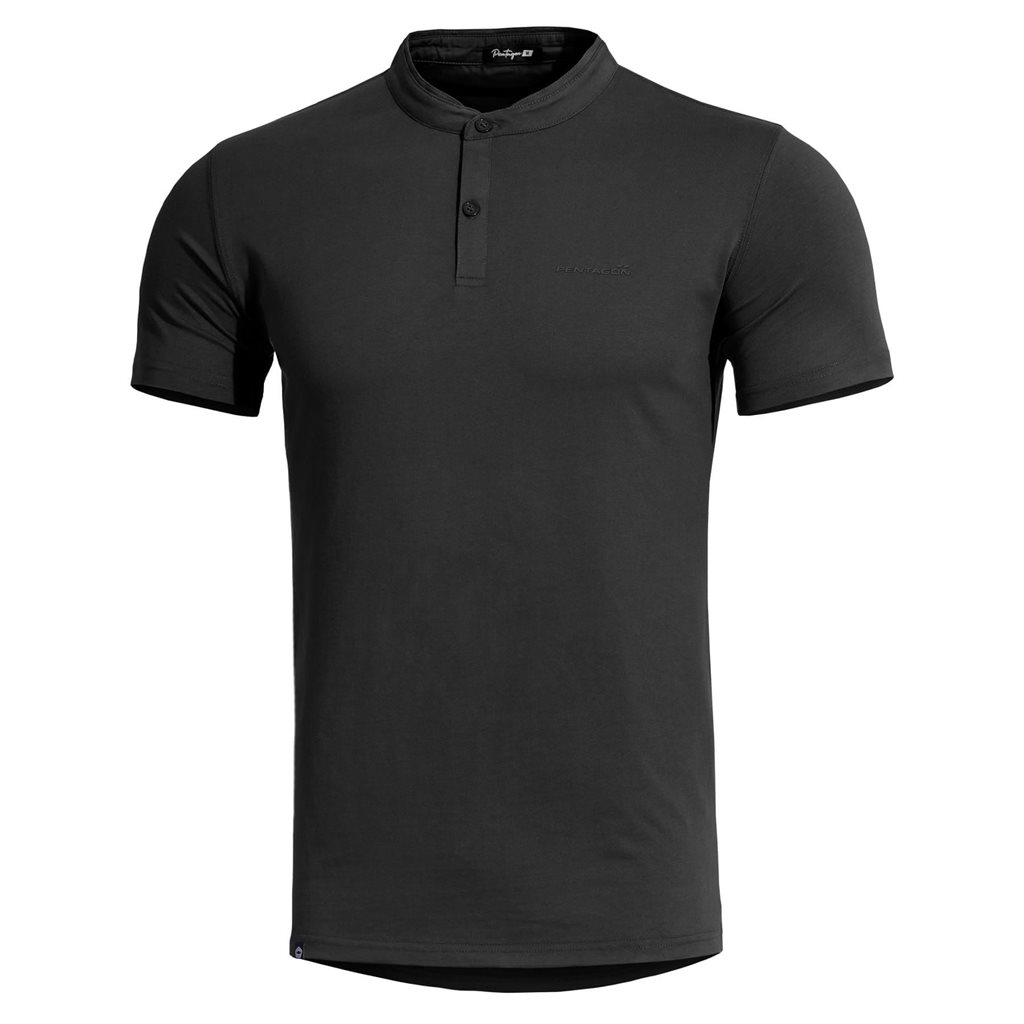 Levně Triko ROMEO HENLEY 2.0 krátký rukáv ČERNÉ