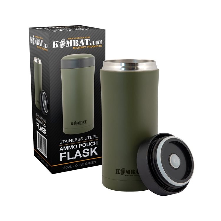 Levně KOMBAT láhev MILITARY izolovaná NEREZ 330ml ZELENÁ