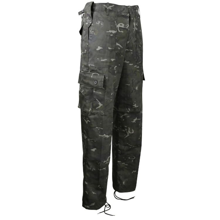 Levně Kalhoty britské KOMBAT BTP Black camo
