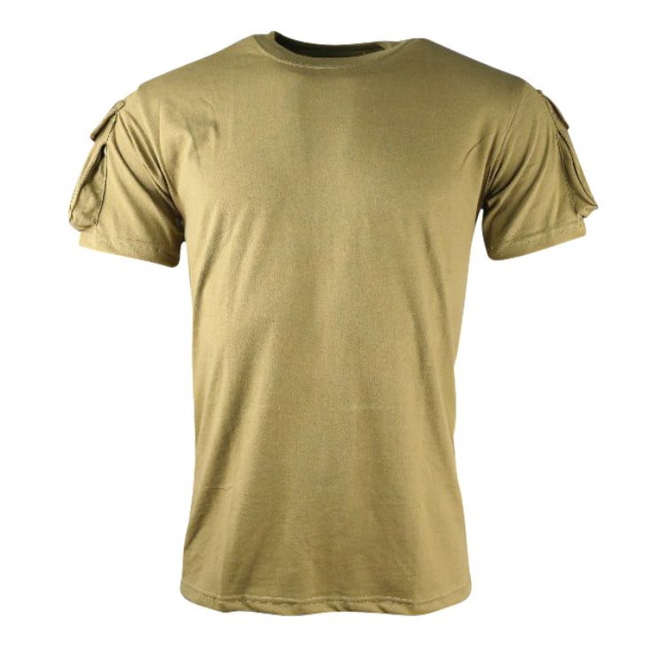 Levně Triko TACTICAL VELCRO krátký rukáv COYOTE