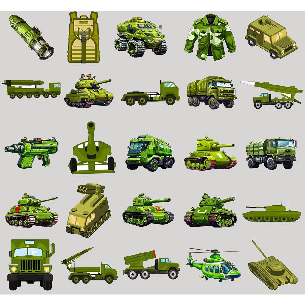 Samolepky ARMY sada 50 kusů
