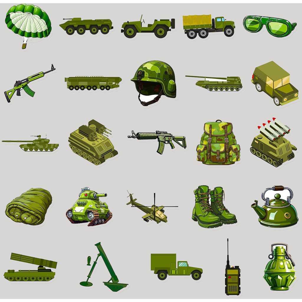 Samolepky ARMY sada 50 kusů