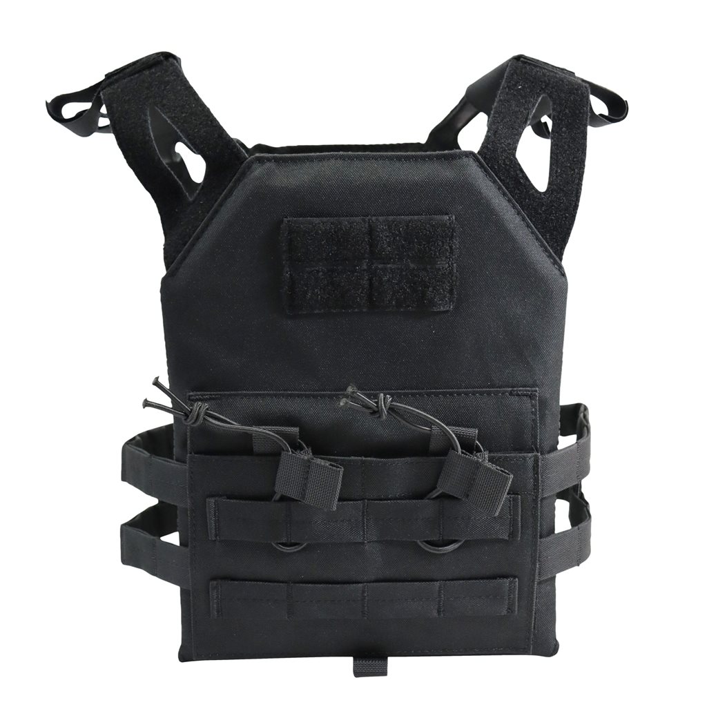 Levně KOMBAT vesta dětská taktická PLATE CARRIER ČERNÁ