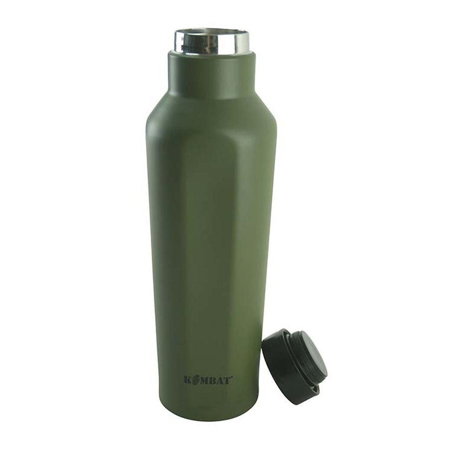 Levně KOMBAT láhev šestihranná MILITARY izolovaná NEREZ 500ml ZELENÁ