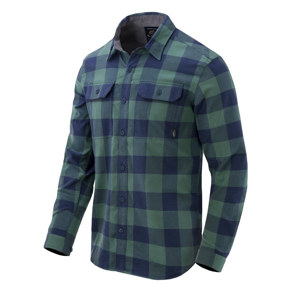 Levně Košile GREYMAN dlouhý rukáv MOSS GREEN
