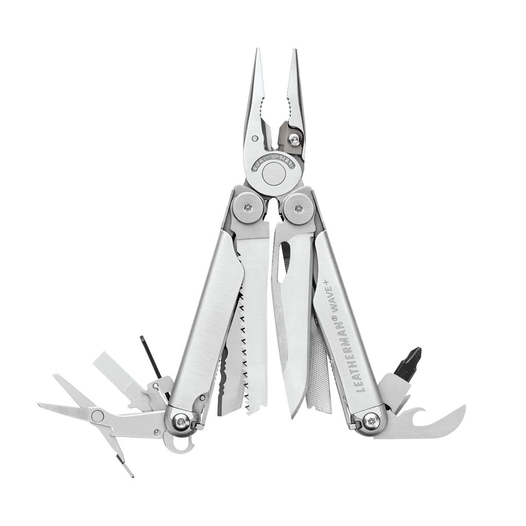 Levně Leatherman kleště multifunkční skládací WAVE PLUS STŘÍBRNÉ