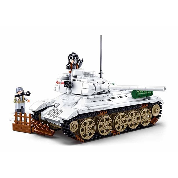 Levně Sluban B0978 Sluban stavebnice STŘEDNÍ TANK T-34/85 BÍLÝ