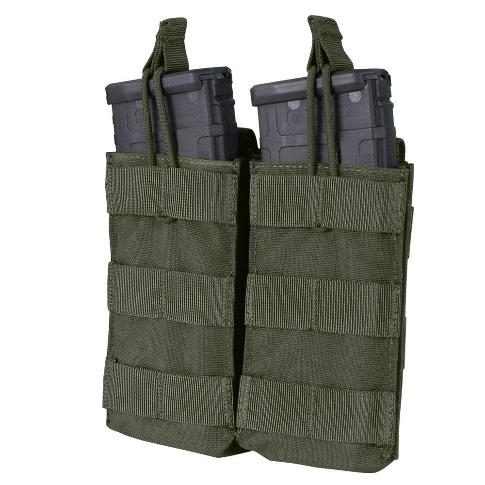 Levně CONDOR OUTDOOR sumka MOLLE dvojitá na zásobníky 2xM4 otevřená RANGER GREEN