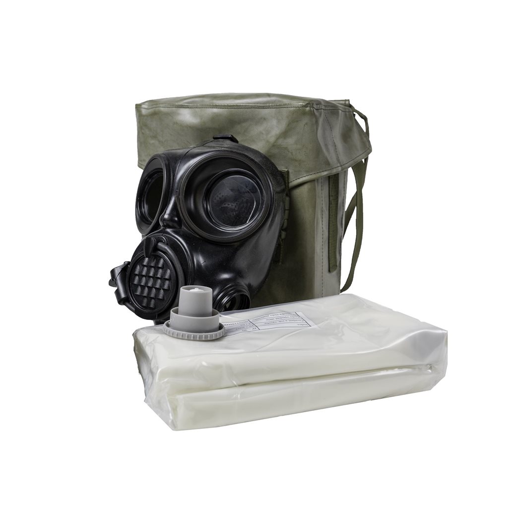 Maska plynová OM-90 + oblek JP-90 v použité brašně vel.3