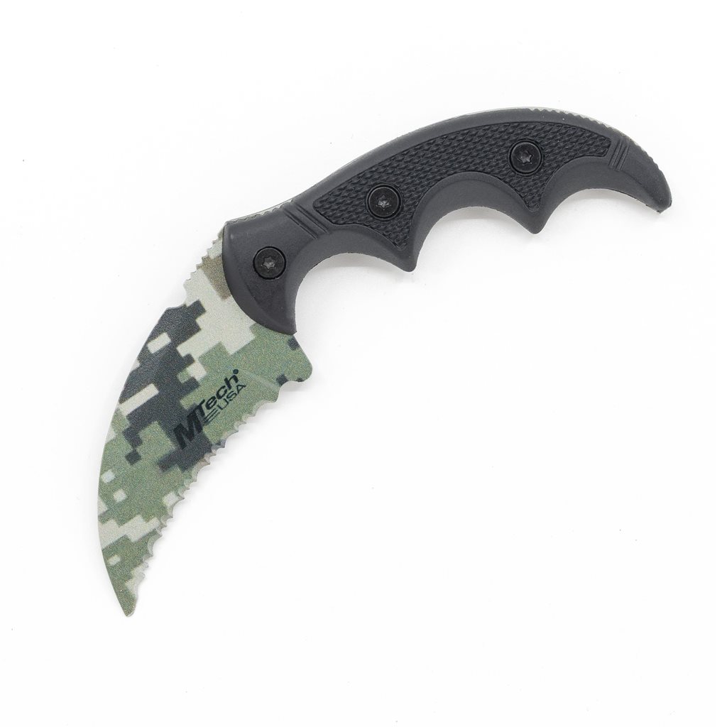 Levně MTech USA nůž KARAMBIT zoubkované ostří DIGITAL