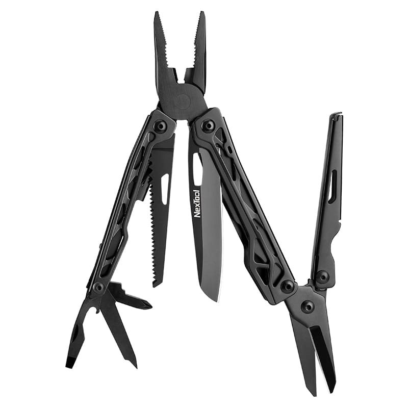 Levně NexTool kleště multifunkční BLACK KNIGHT se sadou bitů ČERNÉ