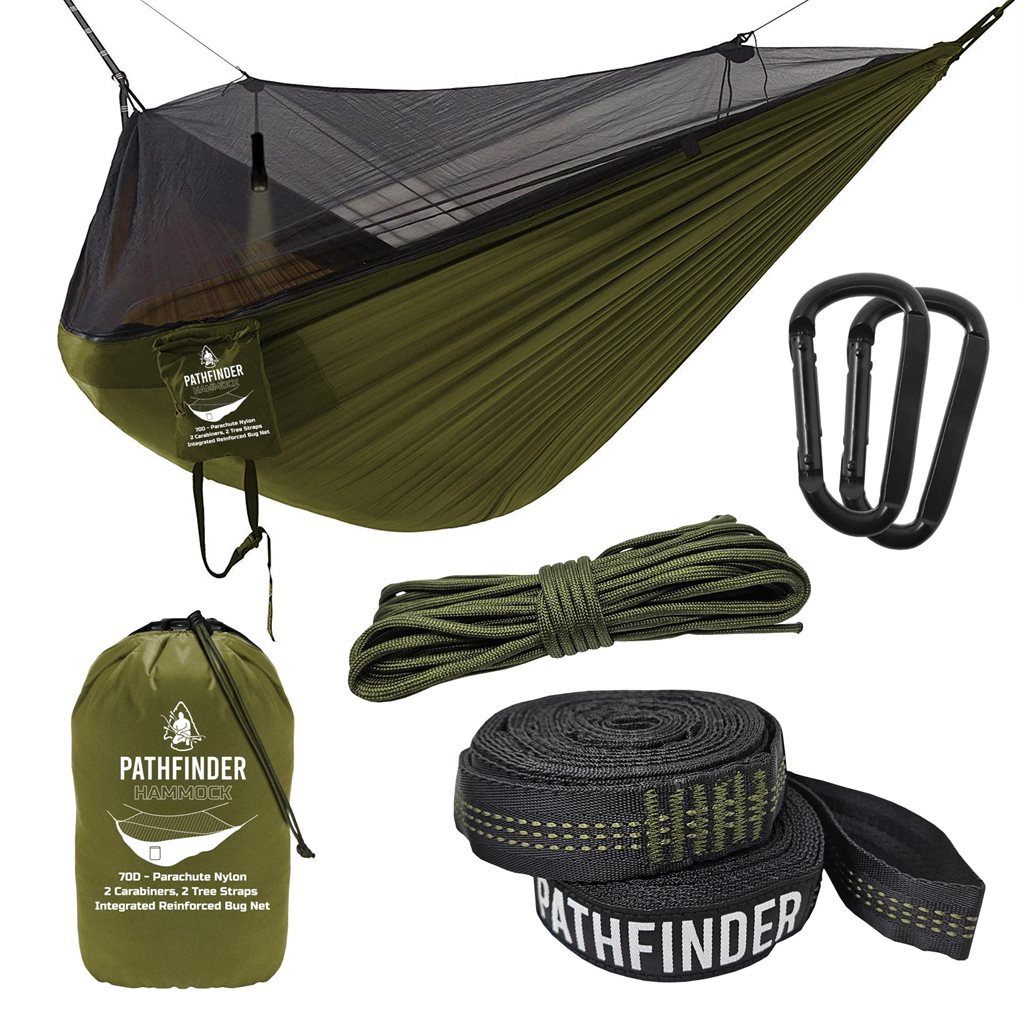 Síť hamaka JUNGLE HAMMOCK s moskytiérou ZELENÁ