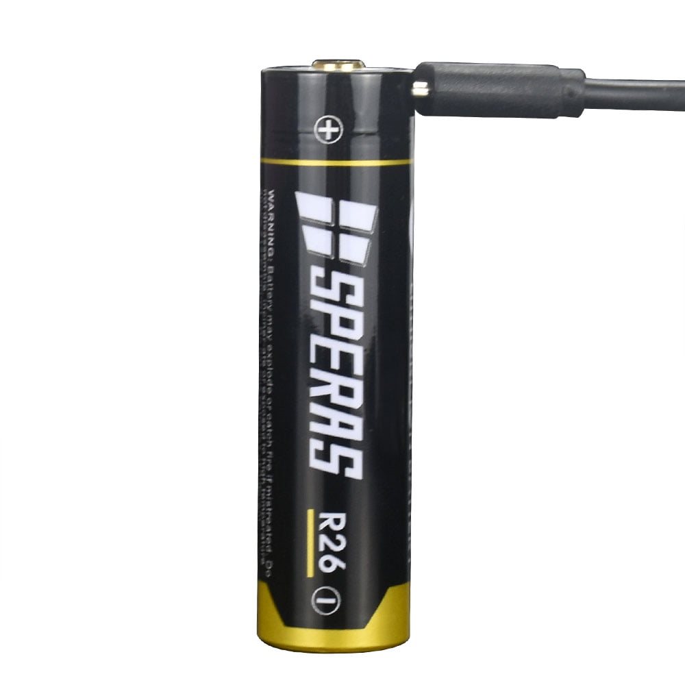 Levně SPERAS baterie dobíjecí R26 2600 mAh micro USB typ 18650