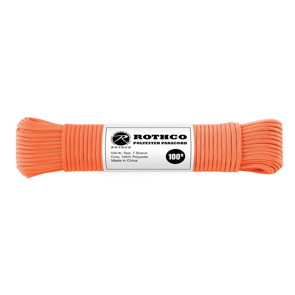 Levně ROTHCO šňůra PARACORD polyester 550LB ø 4 mm / 30 m REFLEXNÍ ORANŽOVÁ