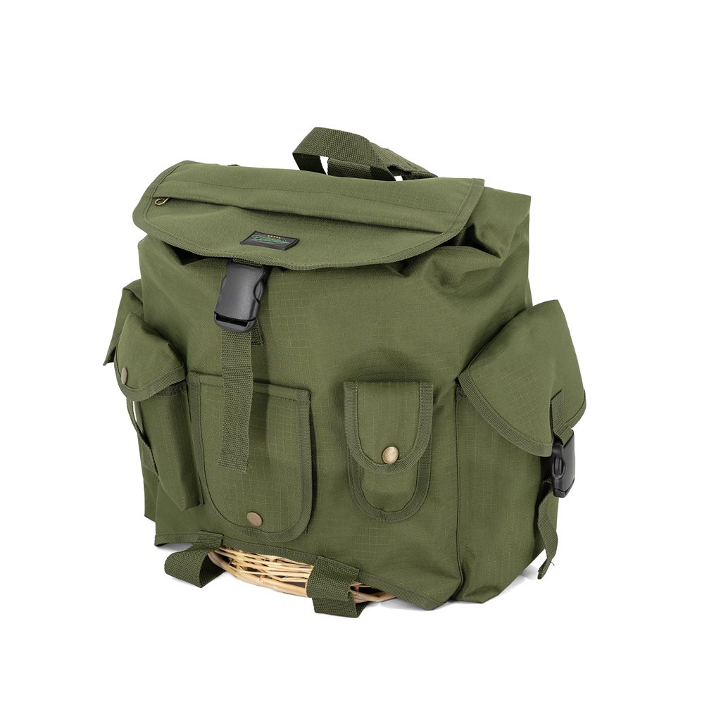 Levně Military Goods batoh NŮŠE na houby s proutěnou vložkou ZELENÝ
