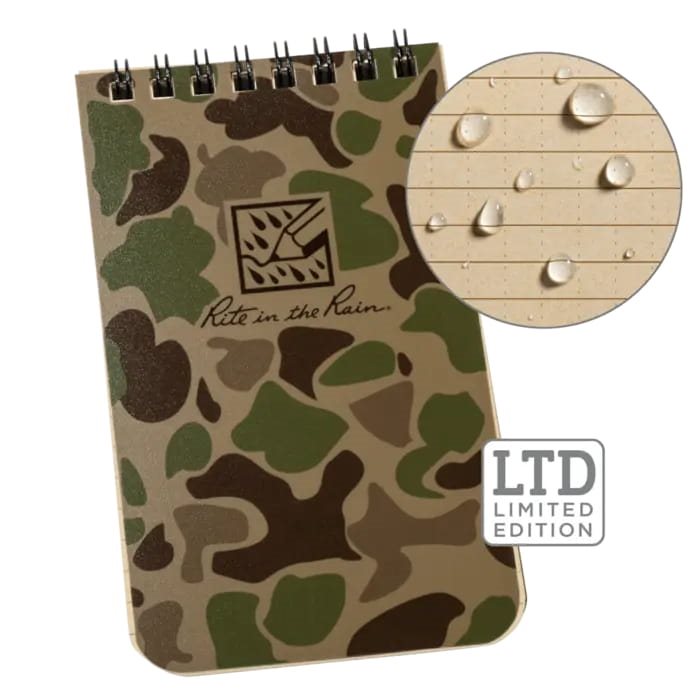 Levně RITE IN THE RAIN blok voděodolný TOP-SPIRAL 3x5" notebook malý Duck Camo