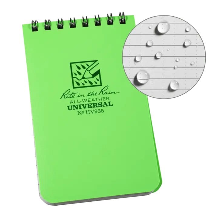 Levně RITE IN THE RAIN blok voděodolný TOP-SPIRAL 3x5" notebook malý HI VIS