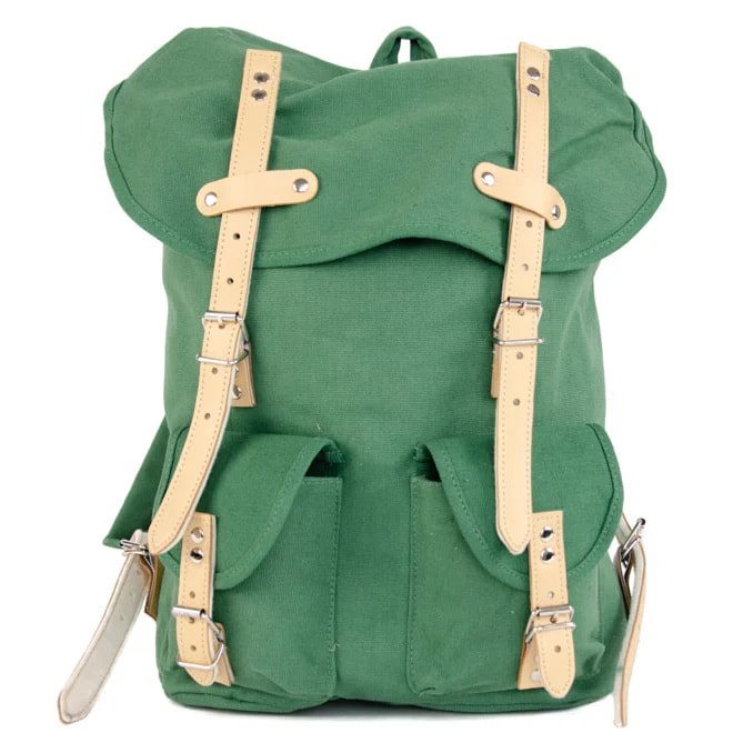 Levně ESSL - original batoh HIKING 15l s koženými prvky ZELENÝ