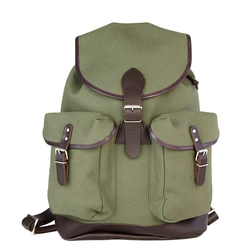 Levně ESSL - original batoh TRUCKSACK 14l s koženými prvky ZELENÝ