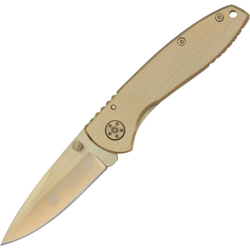 Levně Smith & Wesson nůž zavírací EXECUTIVE GOLD hladké ostří ZLATÝ