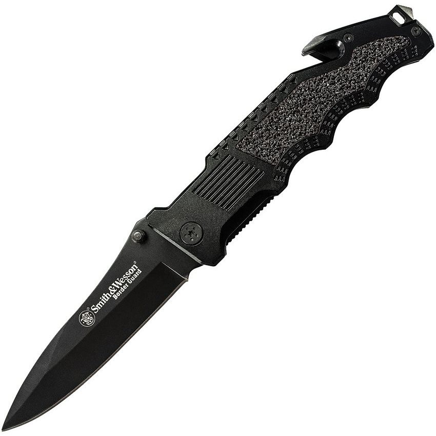 Levně Smith & Wesson nůž S&W BORDER GUARD 2 hladké ostří ČERNÝ